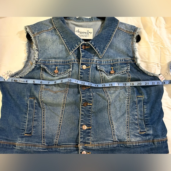 American Rag Cie Indigo Denim Vest Sleeveless Denim Jacket sz 1X with stretch - Picture 6 of 8